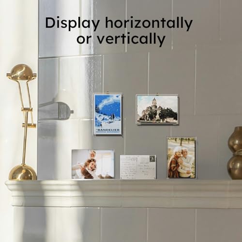AITEE 5x7 Acrylic Picture Frames 3 Pack 20% Thicker Block, Clear Picture Frames Freestanding Double Sided Magnetic Acrylic Lucite Frameless Transparent Square Photo Frame Gift for Wall and Desktop Display - size: 5X7