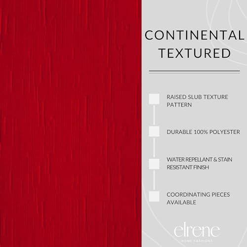 Elrene Home Fashions Continental Solid Texture Water and Stain Resistant Fabric Dining Slub-Weave Texture Napkins, Set of 4, 17"x17", Red - color: Red, size: 17" x 17" (Set of 4)