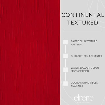 Elrene Home Fashions Continental Solid Texture Water and Stain Resistant Fabric Dining Slub-Weave Texture Napkins, Set of 4, 17"x17", Red - color: Red, size: 17" x 17" (Set of 4)