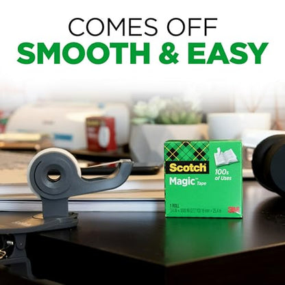 Scotch Magic Tape with Scotch Desktop Dispenser, 6 Rolls of 3/4" x 1000" Each Plus 1 Desktop Tape Dispenser, Great for Repair, Wrapping and Office Applications - size: 6 Rolls (Pack of 1)