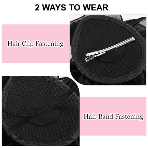 Fascinators Hats with Gloves Set for Women 20s 50s Cocktail Tea Party Wedding Costume Headwear - color: 03-black