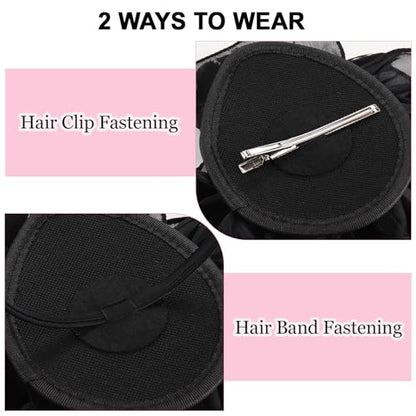 Fascinators Hats with Gloves Set for Women 20s 50s Cocktail Tea Party Wedding Costume Headwear - color: 03-black