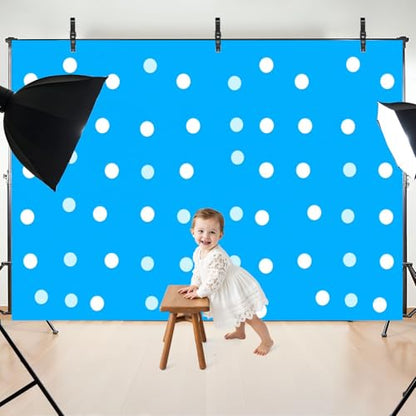 5x7ft Photography Backdrop Blue Polka Dot Gradient Effect Photo Backdrop Photography Background for Photoshoot Portrait Video Party Photo Studio Prop Booth - color: Color9