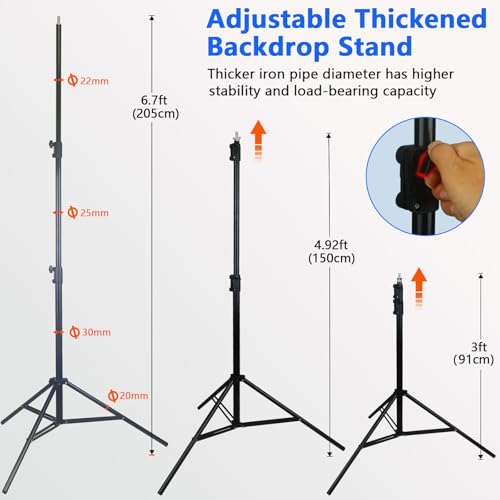 10x7 ft Adjustable Photo Backdrop Stand, Heavy-Duty Background Support System with Carry Bag & Clamps for Photography, Wedding, Party, Projector Screen, Studio Shoots