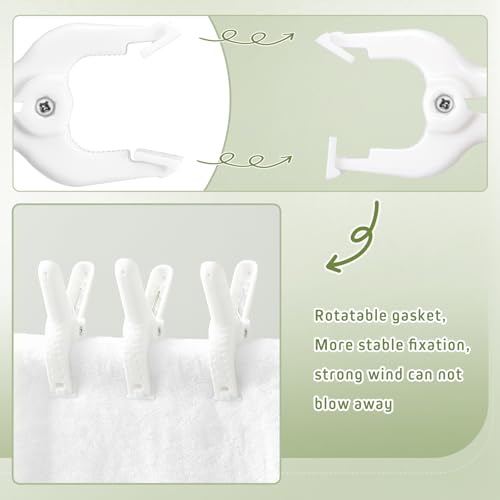 LemonRoad 24 Pcs 4" Clips for Balloon Arch White Heavy Duty 2" Opening Spring Clamps for Birthday Baby Shower Balloon Arch, Tablecloth Clip, Backdrop Stand for Wedding Photography Studio Decoration
