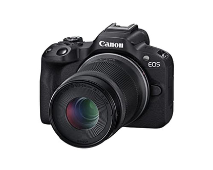 Canon EOS R50 Mirrorless Camera with RF-S18-45mm F4.5-6.3 is STM & RF-S55-210mm F5-7.1 is STM Lenses, 24.2 Megapixel CMOS (APS-C) Sensor, 4K Video, Content Creator Vlogging Camera, RF Mount, Black - color: Black, style: EOS R50 w/RF-S18-45mm + RF-S55-210m