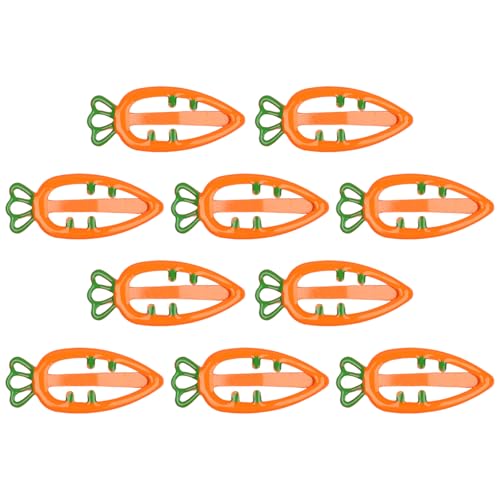 10Pcs Easter Hair Clips Carrot Hair Barrettes Metal Carrot Shaped Hair Pins Cute Hair Accessories for Women Girls Easter Party Supplies