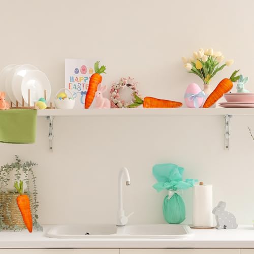 Winlyn 12 Pcs Artificial Carrots Easter Decorative Orange Foam Carrots Lifelike Simulation Artificial Vegetables 7.9" for Home Kitchen Decor Spring Easter Basket Bunny Wreath Photo Props DIY Crafts - size: Large