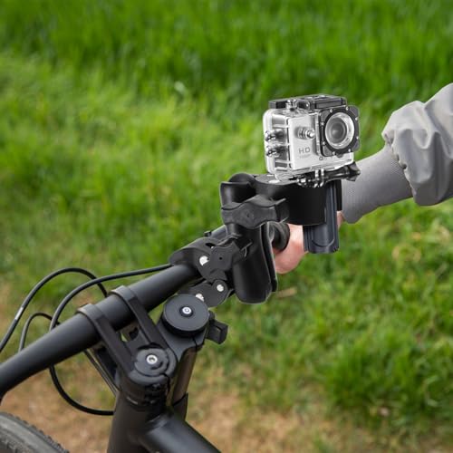 Foraineam Double Mount Camera Clamp Bracket, Umbrella Mount Motorcycle Bike Handlebar Clamps, Super Clamp Monitor Magic Arm, Crab Plier Clip for Desktop, Wagon, Selfie Stick, Photo Studio Light Stand