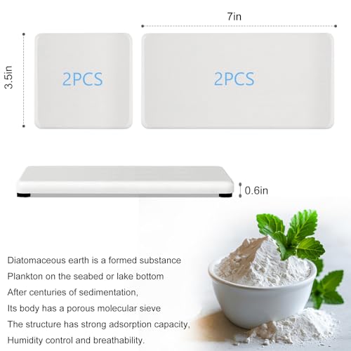 4PCS Water Absorbing Stone Tray for Sink, Fast Drying Stone Sink Tray, Water Absorbent Diatomite Trays, Diatomaceous Coaster, Stones Drying Trays for Bathroom Sinks and Kitchen Counter - color: White
