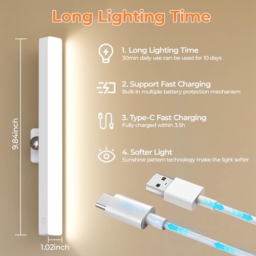 Benature Rechargeable LED Vanity Mirror Light - Dimmable 6500K Makeup Light with Timer, 360° Adjustable Angle, Wireless Cordless Suction Stick-On Installation for Bathroom, Portable Vanity Lighting - size: 1 Pack