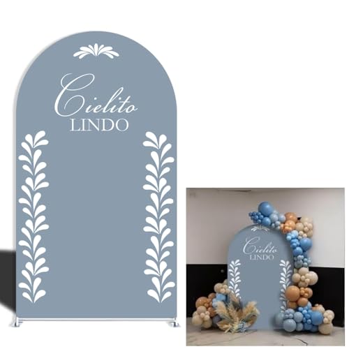 Dusty Blue Cielito Lindo Arch Backdrop Covers Mexican Theme Fiesta Wedding Parties Decoration Baptismx Baby Shower Birthday Party Supplies(Stand is not Included) (3x5ft(90x150cm),G-4040) - color: G-4040, size: 3 x 5 ft