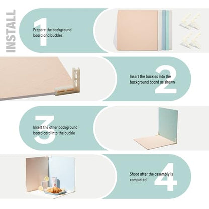 5 PCS Cement Boards Photo Backdrop for Flat Lay, Food Photography Background 16x16 Inch, Texture Backdrop Boards for Product Food Jewlery Makeup Shooting, BEIYANG - color: 5PCS-B