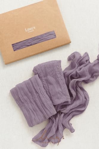 Ling's Moment Luxury Cloth Wedding Napkins - 19x19 Inch Reusable Cheesecloth Linen Napkins for Wedding Reception, Bridal Shower, Dinner Table - Washable, Durable (Set of 10), [Purple] - color: Prpl-purple