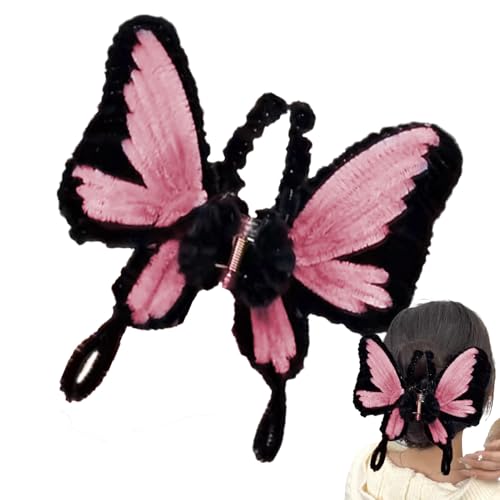 Hair Claw Clip - Butterfly Non-Slip Styling Accessories for Women and Girls | Hair Clip Material Craft Kit Perfect for Daily Wear, Sports, Work, Christmas, Parties, Photoshoots, Dating, Travel, and We - color: Pink