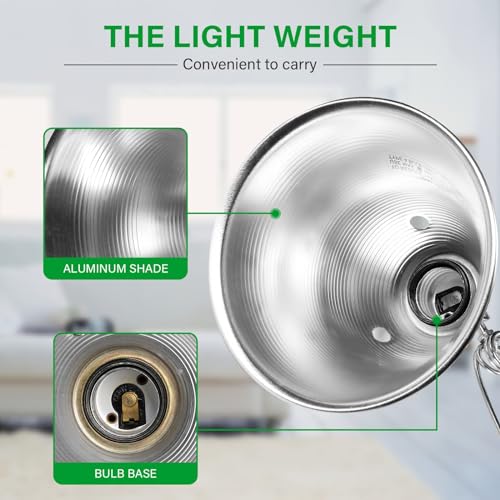 Simple Deluxe Clamp Lamp Light Socket with 5.5 Inch Aluminum Reflector, Suit for Max 60 Watt Lamp (No Bulb Included) with 18/2-Gauge 6 Feet Cord, 2 Pack,Silver - size: 5.5 Inch (60 Watts), style: 2-Pack LITE Version