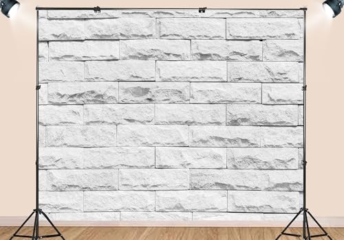 17X10ft Fabric White Rough Stacked Ledger Stone Wall Texture Backdrop Bright Limestone Block Background for Modern Elegant Party Decorations Clean Minimalist Photo Studio Props - size: 17X10ft