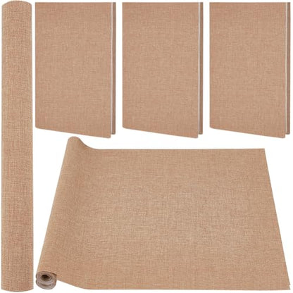 CRASPIRE 51 x 11.8 Inch Brown Linen Book Cloth Bookbinding Book Cover Peru Polyester Fabric Paper Backed Woven Book Fabric for Books Album Scrapbooking Archival DIY Covering Bookbinding Protector - color: Peru
