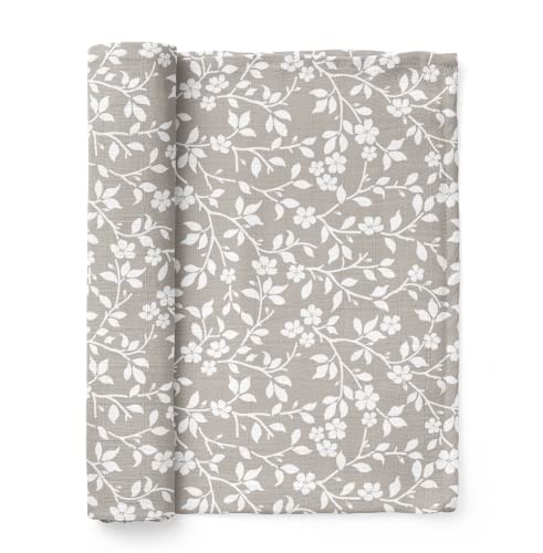 Mini Wander Swaddles for Newborns Muslin Swaddle Blankets - Breathable Soft Receiving Blanket Baby Essentials | 47 x 47 Cotton - Magnolia Tree (Gray) - color: Magnolia Tree (Gray)