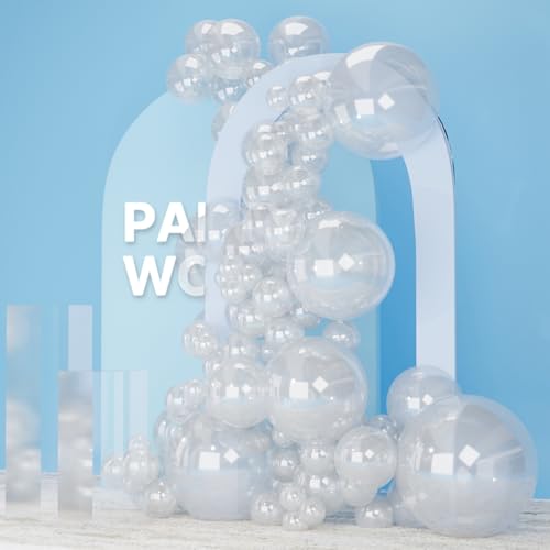 PartyWoo Clear Balloons 140pcs Different Sizes of 18 12 10 5 Inch Transparent Balloon Arch Kit for Graduation Wedding Baby Shower Bridal Shower Anniversary Birthday Party Decorations Clear-Y2 - color: Clear-y2