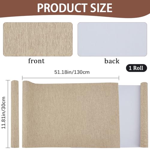 CRASPIRE 51 x 11.8 Inch Book Binding Cloth Book Cover Fabric Polyester Linen Woven Surface Paper Backed Burlywood Bookcover for Books Album Scrapbooking Archival DIY Covering Bookbinding Protector - color: Burly Wood