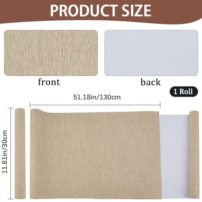 CRASPIRE 51 x 11.8 Inch Book Binding Cloth Book Cover Fabric Polyester Linen Woven Surface Paper Backed Burlywood Bookcover for Books Album Scrapbooking Archival DIY Covering Bookbinding Protector - color: Burly Wood