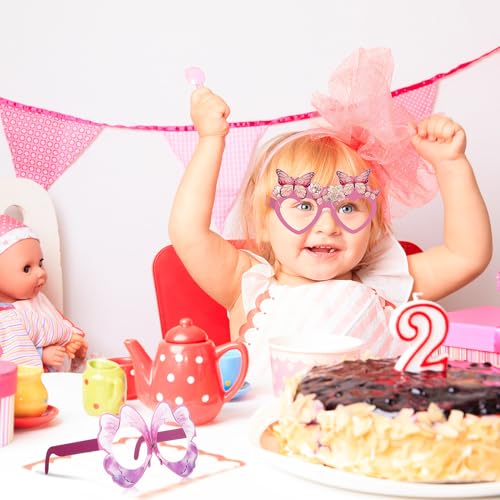 36 Pcs Butterfly Party Favors for Girls Kids, Paper Eyeglasses for Birthday Party Supplies, Spring Easter Decorations, Photo Booth Props, Bulk Goodie Bag Stuffers, Classroom School Rewards - style: Butterfly