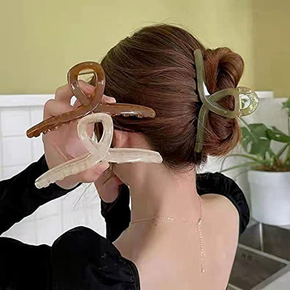 Big Hair Claw Clips - Butterfly Hair Accessories for Women and Girls with Long, Thick Hair - Large 5.1 Jelly Clips, 4 Pcs, Mother's Day Gifts - color: JellyHairClips4