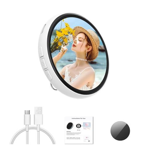 Customizable LED Badge with APP Control – HD Touch Screen for Photos, GIFS & Videos, 8-Hour Battery, Dynamic Light Effects, Clip-On Fashion Accessory for ACG & Idol Fans White - color: White
