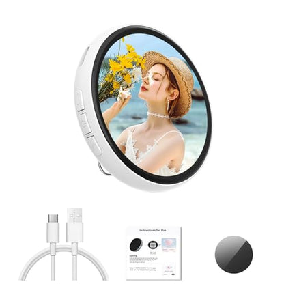 Customizable LED Badge with APP Control – HD Touch Screen for Photos, GIFS & Videos, 8-Hour Battery, Dynamic Light Effects, Clip-On Fashion Accessory for ACG & Idol Fans White - color: White