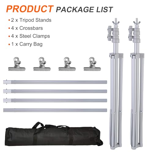 iMounTEK Backdrop Stand for Party, 6.5 * 9.84 ft Photographic Studio Photo Backgrounds Adjustable Photo Backdrop Stand Kits with a Carrying Bag Photo Backdrop Stand for Photography/Wedding(Silver) - color: Silver
