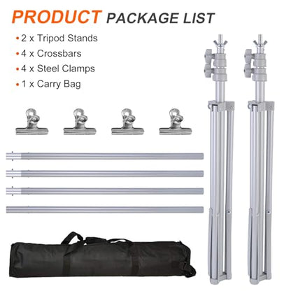 iMounTEK Backdrop Stand for Party, 6.5 * 9.84 ft Photographic Studio Photo Backgrounds Adjustable Photo Backdrop Stand Kits with a Carrying Bag Photo Backdrop Stand for Photography/Wedding(Silver) - color: Silver
