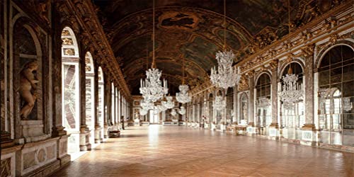 AOFOTO 15x8ft Vintage Corridor Background Luxury Chandelier Photography Backdrop Retro Ceiling Mural Wedding Adult Lovers Portrait Retro Photoshoot Studio Props Wallpaper - size: 15x8ft