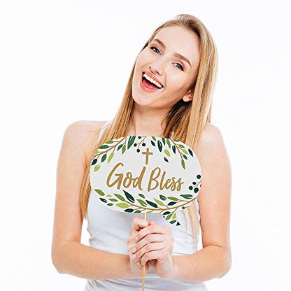 Big Dot of Happiness Elegant Cross - Religious Party Photo Booth Props Kit - 20 Count