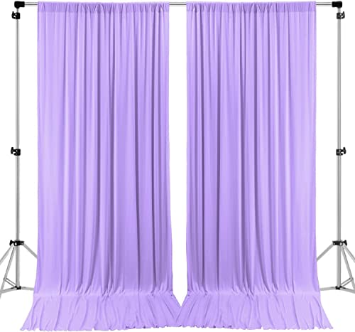 AK TRADING CO. 10 feet x 8 feet IFR Polyester Backdrop Drapes Curtains Panels with Rod Pockets - Wedding Ceremony Party Home Window Decorations - Lavender - color: Lavender, size: 10 ft x 8 ft