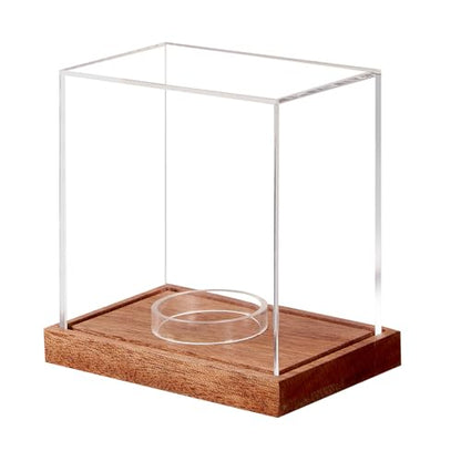 LITY Hockey Puck Display Case, No Assembly Required Acrylic Clear Holder with Wood Base, Autograph Souvenir Display Stand, Perfect Showcase for Your Collection - size: 1 Pack Hockey Puck