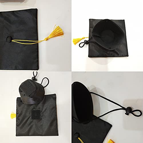1 Piece Black Pet Graduation Hat with Yellow Tassel Pet Graduation Costume Apparel for Photo Prop Costume for Dogs Cats Holiday Accessory