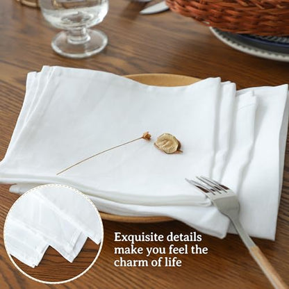 Simple&Opulence Linen Napkins Set of 6 – 100% Pure Linen Napkins for Spring, Easter, Mothers Day,Wedding, Party, Everyday Use Machine Washable and Reusable 14" x 14" White - color: White, size: napkin(14"×14")