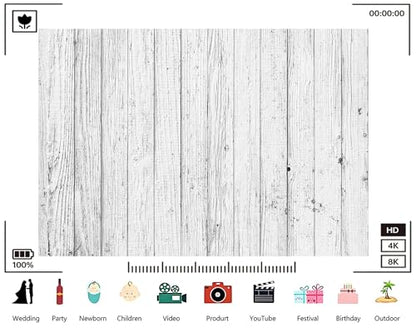 Trykid 8x8ft White Wood Plank Backdrop Minimalist Clean Bright Tone Photography Background Scandinavian Decor Tapestry Party Decoration Photo Studio Prop Fabric - size: 8x8ft