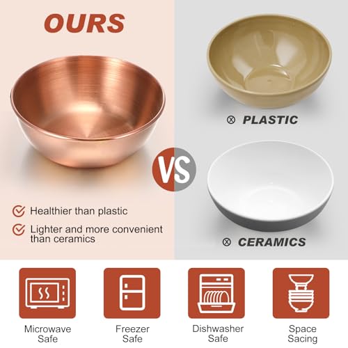 Tanlade 50 Pcs Metal Sauce Bowls 3.2 Inch Round Stainless Steel Seasoning Dishes Cups Mini Saucers Plates Small Sushi Dipping Bowls for Prep Ramekins Kitchen Party Supplies(Rose Gold) - color: Rose Gold