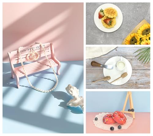 Food Photography Backdrop Board with 8PCS 16Patterns Small Portable Photo Setting Casual Item Photography 16.5 * 11.5 Inch Kit Photoshoot Props kit Table Top Flat Lay Props - color: Pink-Blue
