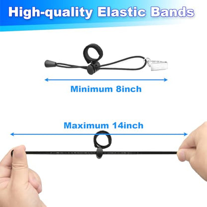Cosmos 6 Pcs Backdrop Clips Clamps, Background Muslin String Clips Holder Photography Cloth Clip Adjustable Elastic Nylon Photo Clips for Photo Video Studio, Black
