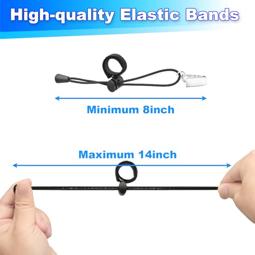 Cosmos 6 Pcs Backdrop Clips Clamps, Background Muslin String Clips Holder Photography Cloth Clip Adjustable Elastic Nylon Photo Clips for Photo Video Studio, Black