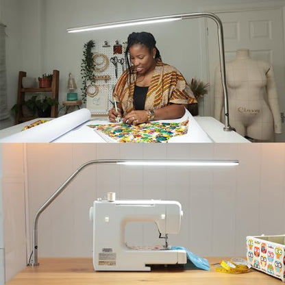 Daylight Company, LLC U35108 Slimline 3 Table Lamp-LED-80 CRI-Eye Care-4 Brightness Levels, 3,000 LUX at 30 cm, 1,065 LUMENS-4 Step DIMMER Mode, Brushed Steel, 25.6 x 30 x .8 - color: White, size: Table Lamp, style: Slimline 3