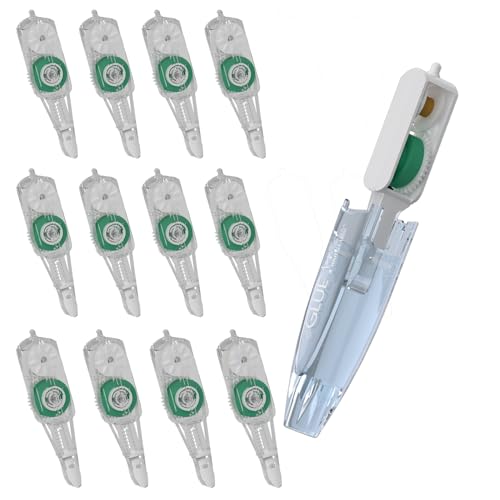 CHANGLi 12Pack Refill for Glue Tape,Scrapbooking Supplies, Refillable Adhesive Glue Runner for Gift Wrapping, Photo(Cannot be Used independently) - color: White