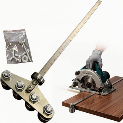 Adjustable Stainless Steel Positioning Calipers & Cutting Guide for Circular Saws and Hand Saws - Precision Wood Cutting & Measurements (Silvery White)
