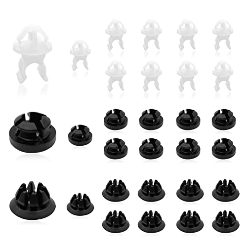 30 PCS Hood Prop Rod Holder, Prop Rod Clips, Grommet Clips for Most Cars, Black & White