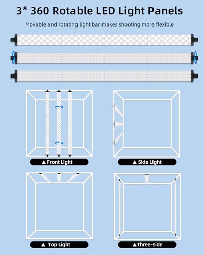 Glendan 40"x40" Light Box Photography, Large Photo Light Box with 3 Light Panels, 594 LED Beads, CRI >95, Professional Photo Booth Shooting Tent Kit with 4 Color Backdrops for Product Photography - size: 40*40 Inch
