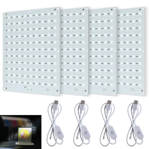 4PCS CMYK Lithophane LED Backlight Board Kit Compatible with Bambu lab A1/A1 mini/P2S/X1C/H2D 3D Printers,PCB Light Replacement Kit with USB power cable and Connection Cable for 3D Printed Photo Model - color: 4 PCS CMYK Lithophane LED