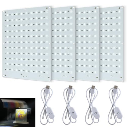 4PCS CMYK Lithophane LED Backlight Board Kit Compatible with Bambu lab A1/A1 mini/P2S/X1C/H2D 3D Printers,PCB Light Replacement Kit with USB power cable and Connection Cable for 3D Printed Photo Model - color: 4 PCS CMYK Lithophane LED